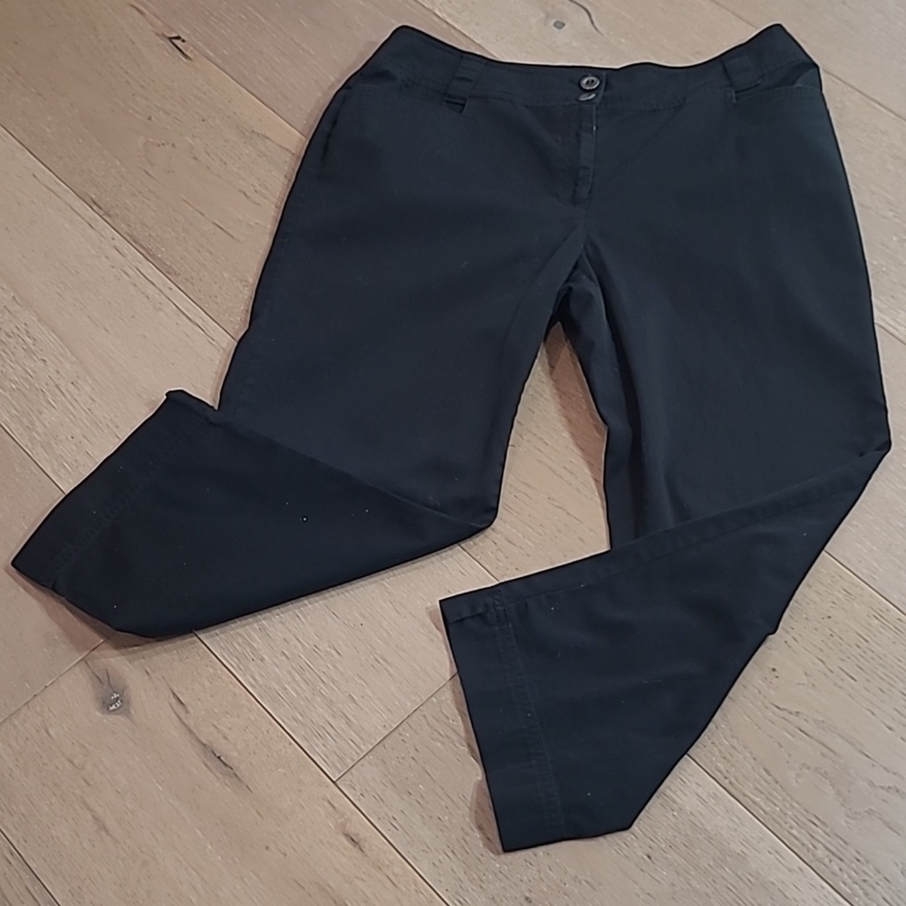 EUC Chico's Pants Women's sz 0.5/XS Black Cropped Double Button Chino Pants